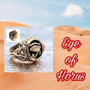 Unique Egyptian Eye of Horus Ring - sz 6